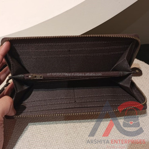 Cartera de cuero con cremallera occidental con pelo en cuero genuino metálico, tarjetero para mujer, Cartera de mano, bolso de mano Floral para mujer - Product Image 3