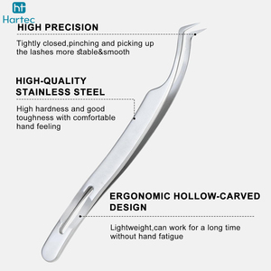 Good Supplier Durable Ergonomic Slotted Handle Eyelash Tweezers, Professional Stainless Steel Precision Tool for Lash Isolation - Product Image 4