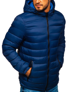 Men's <b>Winter</b> Puffer Jacket Plus Size Hooded with Zipper Closure Breathable Casual Outdoor Customizable Shiny Puffer <b>Coat</b> - Product Image 4