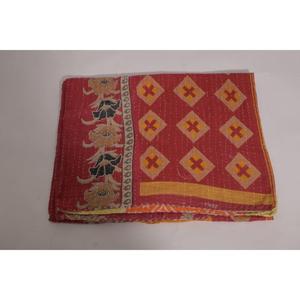 Handmade Printed Kantha <b>Quilt</b> Eco-Friendly Vintage Floral Cotton Washable Indian Boho Reversible Bedspread Home Decor - Product Image 3