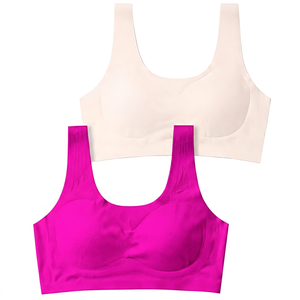 Soutien-gorge de sport pour femme, dos nageur, maintien moyen, noir ivoire, couleur unie, vêtements de sport - Product Image 6