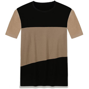 T-shirt Homme Oversize à Manches Courtes, Style Streetwear, Couleur Personnalisée par le Fabricant, Effet Délavé Soleil, Ourlet Vintage, Couture et Épissage - Product Image 2