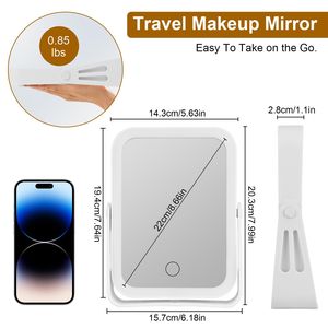 Specchio per il Trucco LED Ricaricabile USB a Doppia Faccia con Ingrandimento 1X/10X e 3 Colori di Luce per Uso in Viaggio e Toeletta - Product Image 6