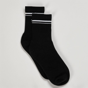 Customized Logo Solid Black White Cotton <b>Socks</b> Embroidery Letter <b>Men</b> Women Unisex Sport Cotton <b>Socks</b> With OEM Service - Product Image 4