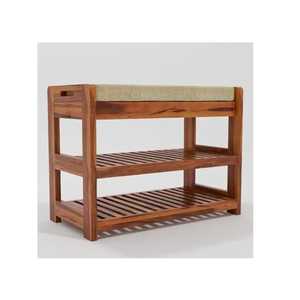 Étagère murale en bois, design moderne flottant, organisateur en bois clair, support de rangement pour chaussures, livres, maison, bureau - Product Image 1