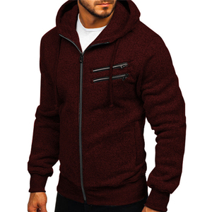 Sudadera con Capucha y Cierre para Hombre, Corte Regular, Informal, de Algodón Tejido, con Bolsillo, para Otoño - Product Image 5