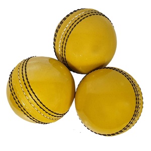 Pelotas de Cricket de Cuero de Color Amarillo Liso Hechas a Medida, Pelotas Duras para Entrenamiento, Competición, Torneo, Deportes, Venta al por Mayor - Product Image 6