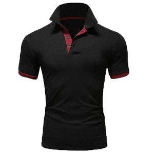 Polo de manga corta para hombre, color liso, informal, para comercio exterior, temporada 2023. - Product Image 4