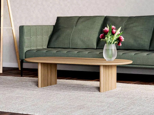 Table basse ovale en bois moderne faite à la main, meubles de salon, décoration intérieure - Product Image 2