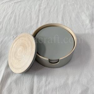 Juego de posavasos de bambú más vendidos, paquete de 4 con taza redonda de madera de bambú no tóxica y soporte, alfombrillas y almohadillas de alta calidad - Product Image 2