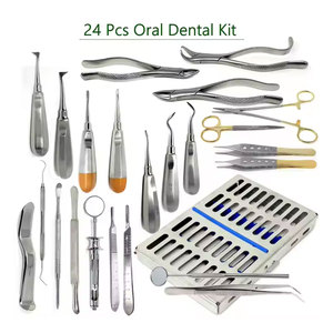 Kit d'instruments chirurgicaux dentaires allemands 24 pièces : Élévateurs et forceps pour chirurgie buccale, en acier inoxydable de qualité supérieure - Product Image 2