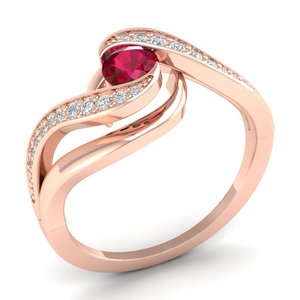 REYES – bagues de fiançailles en argent Sterling 925 pour femmes, bijoux fins de luxe, coupe ronde, pierre précieuse rubis 0,5 ct, offre spéciale - Product Image 2