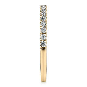 Bague de fiançailles et de mariage en or blanc 14 carats avec diamants de laboratoire, micro-serties, demi-éternité, minimaliste et empilable - Product Image 6
