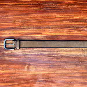 Ceinture unisexe en cuir de buffle perforé gris cendré style vintage, décontractée, durable, avec boucle ardillon, largeur 35 mm, personnalisable - Product Image 5