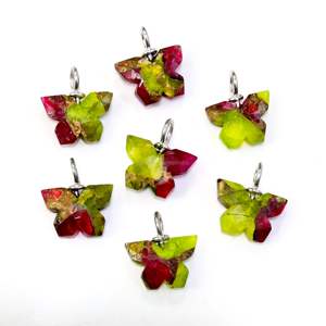 Colgante de Mariposa de Turquesa Verde Mohave con Rubí AAA, Plata de Ley 925, Tallado a Mano, con Gema de Rubí Verde y Turquesa - Product Image 6