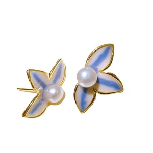 Oferta Especial, Pendientes de Perlas de Agua Dulce con Forma de Trébol Azul de 4-5 mm, Joyería Recién Llegada, Oferta Especial, Pendientes de Trébol Azul - Product Image 5