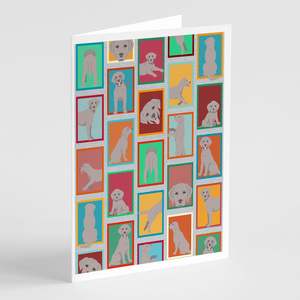 Cartes de vœux lunatiques du Labrador Retriever gris paquet de 8 cartes de note vierges A7 de taille 5x7 avec enveloppes - Product Image 1