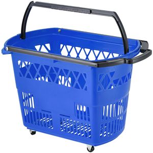 6 grands paniers de courses roulants en plastique avec une capacité de 39 L et des poignées personnalisables pour une mobilité aisée - Product Image 1