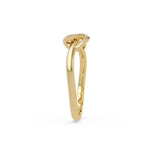 Abstract <b>infinity</b> Loop Band 14k Pure Gold Round Cut Lab Grown Diamond Ring Modern Figure Eight Bridal Guard Engagement Rings - Product Image 4