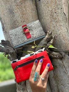 กระเป๋าคลัทช์หนังขนสัตว์พิมพ์ลายสัตว์ทำด้วยมือมีหลายสีทันสมัยสำหรับผู้หญิงกระเป๋าใส่บัตรเอทีเอ็มแบบพับได้ - Product Image 5