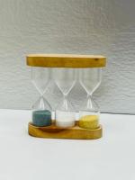 Reloj de Escritorio de Madera 3 en 1 de Diseño Clásico, Temporizador de Arena para Té de 1 Minuto, Venta al por Mayor de Fábrica