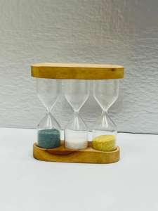 Reloj de Escritorio de Madera 3 en 1 de Diseño Clásico, Temporizador de Arena para Té de 1 Minuto, Venta al por Mayor de Fábrica - Product Image 2