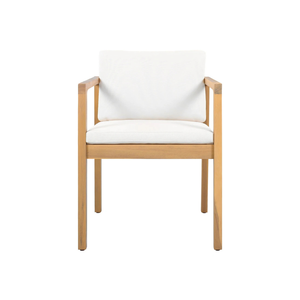 Modern Outdoor <b>Teak</b> Finish Round Dining <b>chair</b> With Cushioned <b>Chairs</b> Garden Patio Furniture - Product Image 2