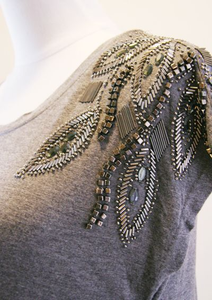 Beaded Embroidery Seed Beads Fashion Tank <b>Top</b> Stylish Seed Beads Hand Embroidered Tank <b>Top</b> - Product Image 3