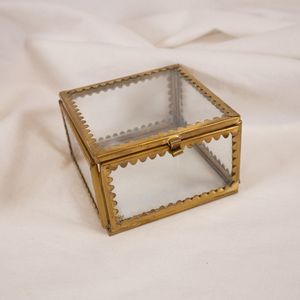 Vintage Metal And Glass Jewelry Box Decorative <b>Display</b> <b>Case</b> For Jewelry Keepsakes Trinkets And Accessories Storage - Product Image 2