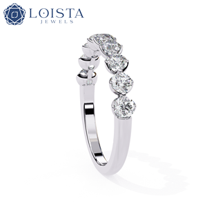 Bague de fiançailles solitaire en or blanc 18 carats avec diamant de laboratoire pour femme, coupe ronde brillante de luxe - Product Image 3