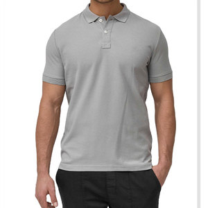 Polo en piqué de coton gris pour homme, coupe classique, personnalisé, de haute qualité, à manches courtes, couleur unie, respirant, design tricoté - Product Image 3