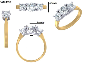 แหวนหมั้นเพชรโมอิสซาไนต์ทรงสามเม็ด 2 กะรัต ยี่ห้อ Lurba Jewels สำหรับผู้หญิง ทองคำขาว/ทองคำเหลือง 14K แท้ รับรองโดย IGI หรูหรา - Product Image 6