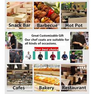 เสื้อเชฟแขนยาวคอตั้งแบบสั่งทำพิเศษสำหรับโรงแรมและร้านอาหาร ผ้ากันเปื้อนแบบสั่งทำสำหรับชุดยูนิฟอร์มงานครัว - Product Image 3