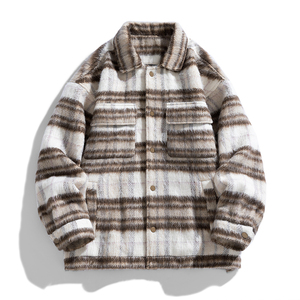 Wholesale Winter <b>Mens</b> High Quality Casual Plaid Hooded <b>Flannel</b> Shirt <b>Jacket</b> Zipper Closure Long Sleeve Front Logo - Product Image 6