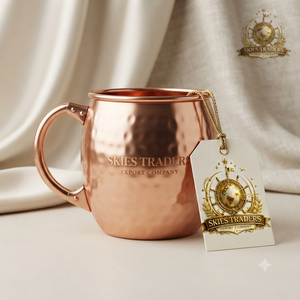 Mug Moscow Mule en cuivre pur lisse avec logo personnalisé, vente en gros, tasse à cocktail en métal massif, gobelet de bar robuste - Product Image 5