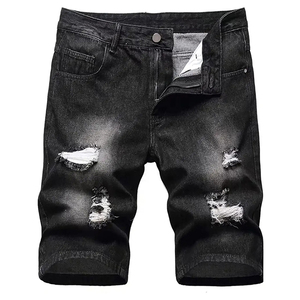 Classic <b>Men</b> Eco-Friendly Solid Dark Wash Denim Shorts with Soft <b>Stretch</b> Quick Dry Great Everyday Wear High Waist Button Fly - Product Image 1