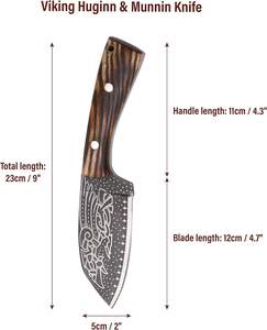 Imperial Enterprises Couteau de chasse à lame fixe en acier Damas 2024 fait main, pointe clip, manche en bois, étui en cuir, personnalisable OEM - Product Image 5