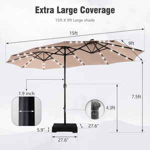 Sombrilla de Diseño Moderno para Exteriores OEM OUTDOOR MD10 con Protección UV, Impermeable, con Manivela, de Vietnam - Product Image 2