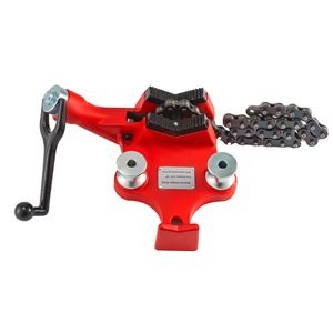 Morsa a catena da banco in acciaio resistente da 1/8 di pollice, capacità tubi 5 pollici, ganasce rivestite in neoprene per presa ottimale, design a vite, manovella - Product Image 1