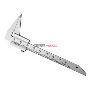 Pied à coulisse de précision 5 pouces 0-80 mm, outil de mesure pour laboratoire dentaire, jauge de mesure à vernier en acier inoxydable - Product Image 2