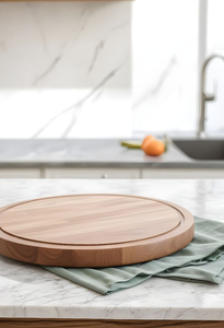 Round Acacia Wood Cutting Board Serving Board Solid Wood <b>Kitchen</b> Chopping Board Food Grade Eco Friendly OEM Supplier - Product Image 3