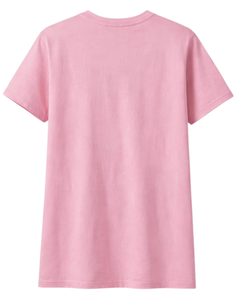 Camiseta de Mujer Personalizada con Bordado Floral Rosa, Cuello Redondo, Manga Corta, Informal, Verano, Algodón, Suministro de Fábrica OEM - Product Image 5