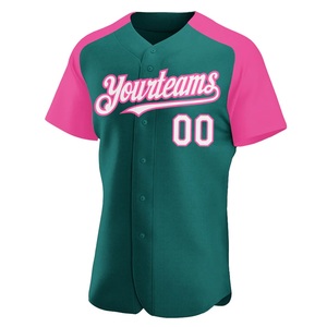 Camiseta de Béisbol Rosa y Verde en Oferta, Ligera, Transpirable, de Poliéster, con Logotipo, Nombre y Número Personalizados, Directo de Fábrica - Product Image 2