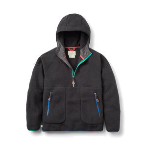 Veste polaire Sherpa homme automne-hiver noire, coupe décontractée, col montant, fermeture éclair quart de tour, coupe-vent, sweat-shirt décontracté, vêtement d'extérieur - Product Image 1