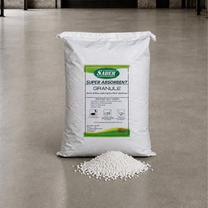 Granulés Absorbants Industriels Premium pour Huiles et Liquides Chimiques, Écologiques à Base de Silice, Absorption 9-11x, 30 Litres SABER - Product Image 1