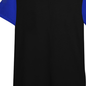 เสื้อยืดคอกลมแขนสั้นสีฟ้าและสีดำมีโลโก้ออกแบบได้ตามต้องการ - Product Image 4