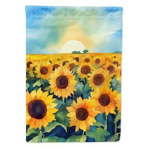 Para Kansas girasoles acuarela Casa Grande bandera Multicolor porche manga poste decorativo patio Banner pared colgante ilustraciones - Product Image 1