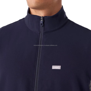 Chaqueta médica para hombre, logotipo personalizado, Spandex/tejido de punto de poliéster, chaleco transpirable, ropa de trabajo profesional de ajuste clásico - Product Image 4
