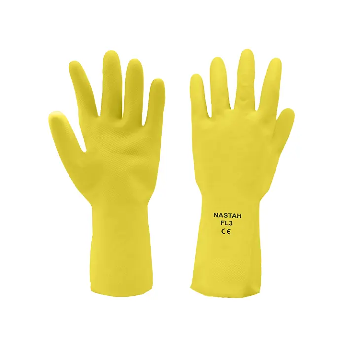 온화한 화학 부엌 사용을 위한 건조하고 젖은 사용법을 위한 뜰을 만드는 밝은 노란 손 장갑 청소 고무 장갑