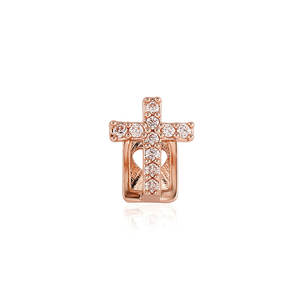 Meilleurs grillz dentaires en forme de croix avec diamants ronds taille brillant sertis à griffes, plaqué argent 925, bijoux de mode religieux unisexe - Product Image 3